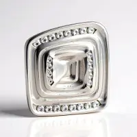 Cavill - Zilveren Hanger 925 Sterling Zilver - 25 Briljant Geslepen Zirkonen 0,48 ct - Moderne Geometrische Elegant uit MONOSONO Collection