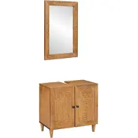 vidaXL Badkamermeubel Set 2 st Bruin 62 x 33 x 58 cm Bewerkt hout