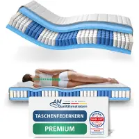 AM Qualitätsmatratzen - Hoogwaardig 7-Zone Pocketveringmatras 200x200 cm - 24 cm - - Pocketvering Matras 200 x 200 - TENCEL Lyocell tijk - ergonomisch matras