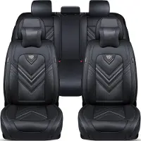 BREMER SITZBEZÜGE Universele autostoelhoezen voor personenauto s & SUVs – Premium complete stoelhoezenset Schwarz, hoogwaardige afwerking, meer zitcomfort, airbagcompatibel, voor voor- en achterstoelen
