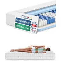 AM Qualitätsmatratzen - Ergonomisch 7-Zone Pocketveringmatras 80x190 cm - Stevig (H4) - 20cm - Matras met 7 ergonomisch ligzones - OEKO-TEX - 7-zone matras 80 x 190 cm - 480 veren