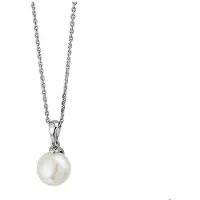 The Jewelry Collection Zilver Gerhodineerde Collier parel 41 + 4 cm 1318365