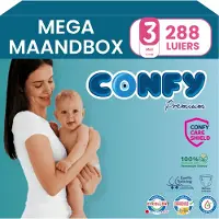 Confy Premium - Luiers Maat 3 (4-9kg) - 288 Luiers - Mega MaandBox