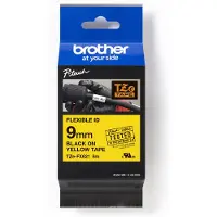 Brother Tape TZe-FX621 Zwart op geel (9 mm)