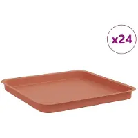 vidaXL Vierkante Bloemenschotel 24 st Baksteenrood 36 x 36 x 3 cm