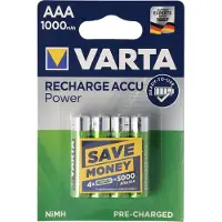 Varta RECH.AC.Power AAA1000mAh BLI4 Oplaadbare AAA batterij (potlood) NiMH 1000 mAh 1.2 V 4 stuk(s)