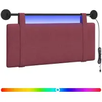 vidaXL Hangend hoofdbord Met LED-verlichting Wijnrood Stof