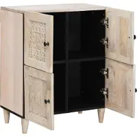 vidaXL Dressoir Bleached White 60 x 33 x 75 cm Massief Mango Hout