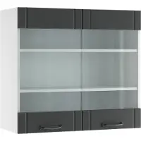 Vicco Fame-Line Glazen keukenkast – 80 cm Antraciet landhuis