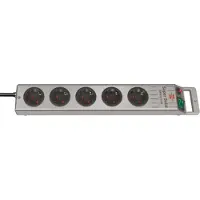 Brennenstuhl Super-Solid-Line stekkerdoos met 5 contacten / zilver - 2,5 meter