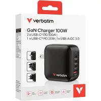 Verbatim Mini GaN netlader 100W 4 aansluitingen US/EU/UK ADP