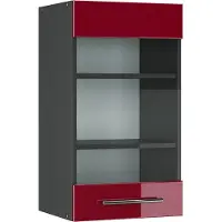 Vicco Fame-Line Glazen keukenkast – 40 cm Bordeauxrode hoogglans
