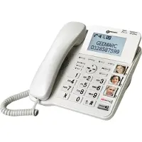Geemarc Telecom Geemarc CL595: Bedraad, versterkt telefoontoestel met 50 dB versterking, geschikt voor mensen met gehoorproblemen, met fototoetsen, antwoordapparaat, spraakopname en een SOS-knop - Duitse versie
