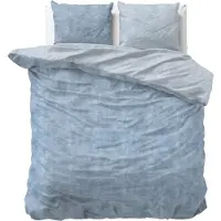 Sleeptime Dekbedovertrek Katoen Flanel - Washed Cotton Blauw 140 x