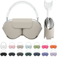Kwmobile cover voor over-ear koptelefoon - Compatibel met Apple AirPods Max / AirPods Max 2 - Van polyester - In lichtgrijs