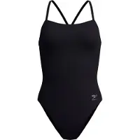 Speedo Fl Solid V-back 2.0 Swimsuit Zwart UK 32 Vrouw