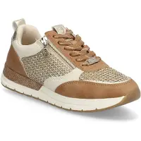 Tamaris Sneakers laag 'Almina' cognac / goud / zilver / wit