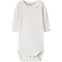 Lil´ Atelier BABY romper wit Meisjes Stretchkatoen Ronde hals Effen - maat 68