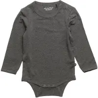 Minymo Romper l/s - Bamboe - Antraciet Grijs - - 50 - Rompers Lange Mouw