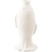 J-Line vaas Soliflore Vis Lang - steengoed - wit