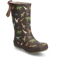 Bisgaard Regenlaarzen - Basic Rubber - Brown Dino - - 34 - Regenlaarzen