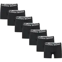 Björn Borg Cotton Stretch Boxers 7-pack Zwart | Maat: 146-152