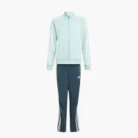 Adidas Junior Meisjes Essentials 3-Stripes Trainingspak Semi Flash Aqua/Wit