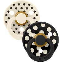 BIBS Fopspeen Colour Studio Polka Latex Ivory/Black 0-6mnd 2st
