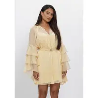 Dante6 Dames Jurken Solstice Boho Chiffon Short Dress - Geel - Maat 36