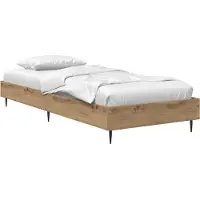 vidaXL Bedframe Artisanaal eiken 80 x 200 cm Bewerkt hout