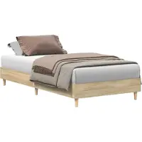 vidaXL Bedframe Sonoma Eiken 80 x 200 cm Bewerkt hout