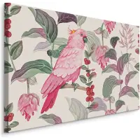 Karo-art Schilderij - Tropische roze papegaai, 4 maten, scherp geprijsd, wanddecoratie