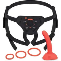 B-Vibe B-vibrator Beginners strap-on harnas set met 5 inch siliconen dildo Peg - Oranje