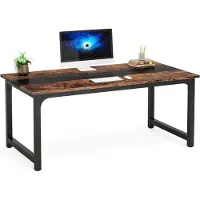 Tribesigns Bureau - Computerbureau - Computer Tafel - Bureautafel Vintage - Bruin/Zwart - 160 x 80 x 75 cm