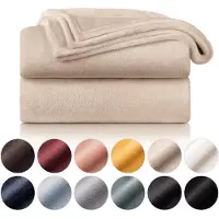 Blumtal - Fleece Deken - Super Zacht Fleece Plaid 130x150 cm - Zand