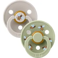 BIBS Colour Fopspeen - 0-6 mnd - 2-pack - Rond - Mushroom/Sage