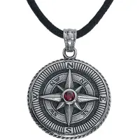 EtNox Halsketting - Compass - zilverkleurig - Maat Standard