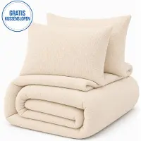Decoware Dekbed Zonder Overtrek 200x200 cm – Mousseline Zand – Hoesloos Dekbed Wasbaar - Incl. Kussenslopen - All Season - Tweepersoons