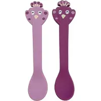 Trixie siliconen kinderlepel 2-pack Mrs. Peacock - duurzaam en veilig.