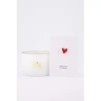 Zusss Cadeauset Ansichtkaart En Geurkaars Lovebirds - Huwelijk - Cadeau - Trouwen - Glas / Paraffine - Wit - Ø11,5X8cm