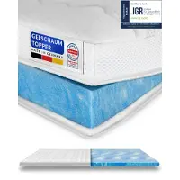AM Qualitätsmatratzen Premium Plus Gelschuim Topper 280x200cm (SG50) - Premiumhoogte 8 cm - Kwaliteit Made in Germany - Memory foam mattress topper 280 x 200 8cm - Afneembare en wasbare tijk