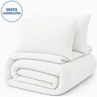 Decoware Dekbed Zonder Overtrek 140x200 cm – Mousseline Wit – Hoesloos Dekbed Wasbaar - Incl. Kussensloop - All Season - Eenpersoons