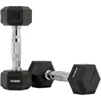 Thunder | HEXAGONAL-DUMBBELLS-2,5KG | Zwarte Rubberen Halter | Stalen Kern | Voor Krachttraining & Fitness | Antislip | Duurzaam & Professioneel | Per Stuk - Stevige Grip