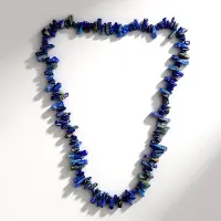 Cavill - Zilveren halsketting 925 Sterling Zilver Verguld - 518 225 ct Afghaanse Lapis Lazuli Fancy Kralen - Luxe Lange Ketting 70 cm