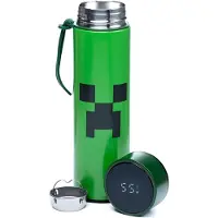Puckator Minecraft Creeper RVS Warm & Koud Thermosfles - 450ml Digitale Thermometer