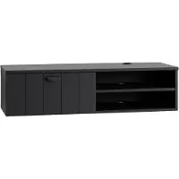 Oviala - Moderne zwarte wand-tv-kast van 120 cm - Holly