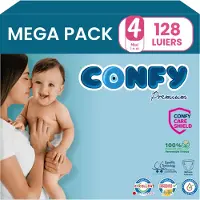 Confy Premium - Luiers Maat 4 (7-14kg) - 128 Luiers - Mega Pack