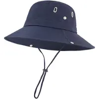 VHV - Hoed - Zonnehoed - Vissershoedje - Bucket hat - Zonnehoed dames - Oversized vissershoed - Met brede rand - Voor mannen en vrouwen - Grote waterdichte safarihoed - Marineblauw