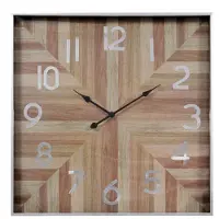 LW Collection Wandklok Presley | LW Collection aluminium naturel 60x60 cm wandklokken | NADUVI