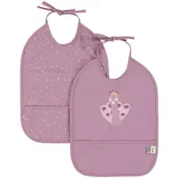 Trixie slabbetje set - Afwasbaar 2-pack Mrs. Peacock baby slabben.